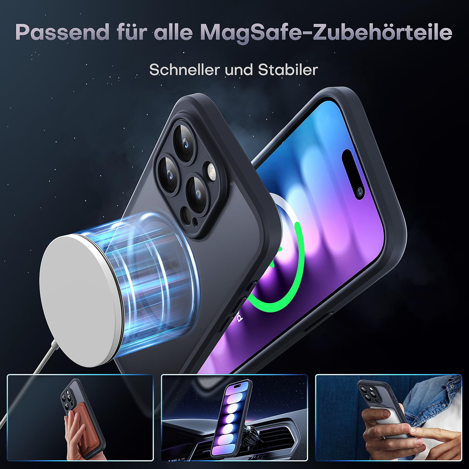 iPhone 15 Pro Case, Magsafe, Schwarz